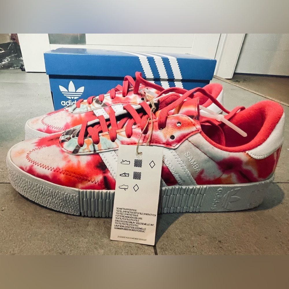 Womens Adidas SambaRose NWT - Sz 10 - Y2K Low-top Sneakers - Pink Paint Lace-up